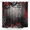 ZXMBF Red and Black Shower Curtain Mystic Magical Forest Modern Inspired Floral Swirls Leaves Bath Curtain Waterproof Fabric Bathroom Decor 72x72 Inch Plastic Hooks 12 PCS
