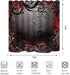 ZXMBF Red and Black Shower Curtain Mystic Magical Forest Modern Inspired Floral Swirls Leaves Bath Curtain Waterproof Fabric Bathroom Decor 72x72 Inch Plastic Hooks 12 PCS