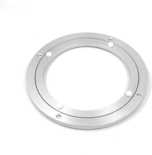 Geesatis Table Turntable Accessories 1 PCS Metal Lazy Susan Hardware Rotating Turntable Bearing Round Swivel Plate, Smooth Swivel Plate for Kitchen Base Turn Dining Table, Heavy Loads, Silver, 8 inch