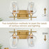 Vanity Lights Fixtures, Zicbol 2 Light Bathroom Light, Gold Bronze Bathroom Lighting Fixtures Over Mirror with Clear Glass Shade, Modern Vanity Lighting for Bath, Living Room, Bedroom