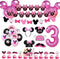 Minnie 3rd Birthday Party Supplies Minnie 3 Year Old Girls Birthday Party Decorations Minnie 3rd Birthday Cake Cupcake Toppers Number 3 Foil Balloon Banner Minnie Birthday Decorations