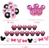 Minnie 3rd Birthday Party Supplies Minnie 3 Year Old Girls Birthday Party Decorations Minnie 3rd Birthday Cake Cupcake Toppers Number 3 Foil Balloon Banner Minnie Birthday Decorations