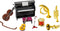 Hiawbon Miniature Musical Instrument Set Violin Guitar Piano Drum Trumpet Mini Figurine Ornament for Mini House Musical Room Furnishings
