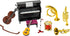 Hiawbon Miniature Musical Instrument Set Violin Guitar Piano Drum Trumpet Mini Figurine Ornament for Mini House Musical Room Furnishings