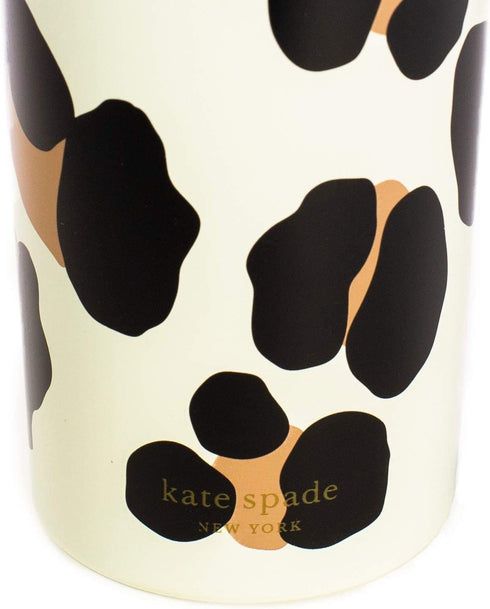 Kate Spade New York Insulated Stainless Steel Tumbler, Leopard Print 24 Ounce Double Wall Travel Cup with Lid, Forest Feline