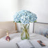 Kisflower 6Pcs Blue Flowers Silk Hydrangea Artificial Flowers Realistic Hydrangea Flowers Bouquet for Wedding Party Office Home Decor (Blue)