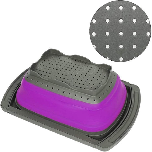 Purple Collapsible Silicone Kitchen Colander/Strainer