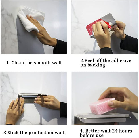 Frafuo Shower Soap Holder for Shower Wall -Minimalist Design SUS 304 Shower Soap Dish for Shower Wall-No Drilling Bar Soap Holder for Shower-Soap Dished for Bar Soap Max Bearing 10LB