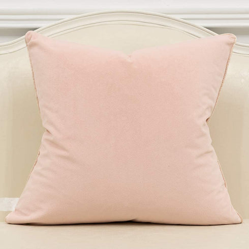 Avigers 22 x 22 Inches Pink White Gold Leather Striped Patchwork Velvet Cushion Case Luxury Modern Throw Pillow Cover Decorative Pillow for Couch Living Room Bedroom Car