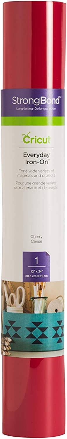 Cricut Everyday Iron On - 12” x 2ft - HTV Vinyl for T-Shirts - StrongBond Guarantee, Outlast 50+ Washes, Use with Cricut Explore Air 2/Maker, Cherry