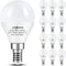 SHINESTAR 12-Pack E12 LED Ceiling Fan Light Bulbs 5000K Daylight, Small Candelabra Base 6w (60w Equivalent), Globe Shape A15 Bulbs, High CRI 85+ for Natural and Radiant Colors, Non-Dimmable