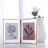 LONGWIN 5x7 Gold Brass Picture Frames Double Folding Photo Frame Tabletop Memorial Picture Frame for Pressed Flowers Artwork Certificate Plants Specimen