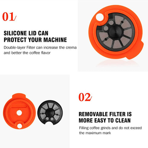 Flameer Reusable PP Coffee Capsule Pod with Slicone Lid for Bosch Tassimo Machine, Make Your Favorite Coffee - 180ml