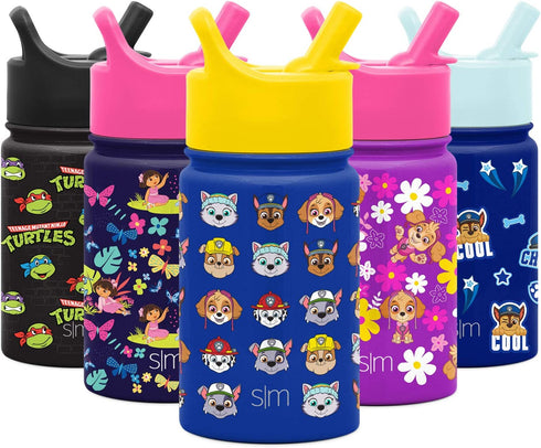Simple Modern Kids Water Bottle with Straw Lid | Insulated Stainless Steel Reusable Tumbler for Toddlers, Girls, Boys | Summit Collection | 10oz, Paw Patrol Faces
