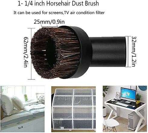 Wonlives 1 1/4 inch Shop Vacuum Attachments Brushes for Shop Vac Accessories 1/4 inch 1 3/8 inch Vacuum Cleaner Accessories, Set of 8