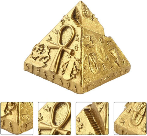 IMIKEYA Mini Pyramid Model Egyptian Pyramid Egypt Figurine Statue Model Sculpture Feng Shui Decorations Home Office Decor 2pcs