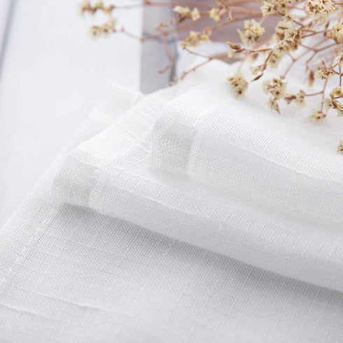 MIULEE Sheer Curtains 108 inches Long White Linen Textured Sheer Curtains Elegant Solid Drapes Rod Pocket Sheer Curtains 2 Panels for Bedroom Living Room
