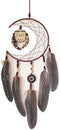 WEAGO Unique Owl Dream Catchers for Hanging,Half Circle Moon Net Dream Catcher,Wooden Beads& Owl Feather with Small Circle Pendant Dream Catchers,Wall Hanging Decoration Bedroom Home Ornament Gift