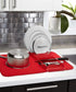 Umbra 330720-505 Udry Rack and Microfiber Dish Drying Mat-Space-Saving Lightweight Design Folds Up for Easy Storage, Standard, Red