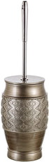 Dublin Decorative Toilet Cleaning Bowl Brush with Holder -(5" x 5" x 15.5"H) Decorative Bowl Scrubber, Space Saving Design, Contemporary Scrubbing Cleaner (Brushed Silver)