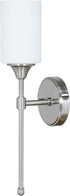 XiNBEi Lighting Wall Light 1 Light Wall Sconce with Glass, Bath Vanity Sconce for Bathroom Bedroom & Living Room, Brushed Nickel Finish XB-W1216-BN