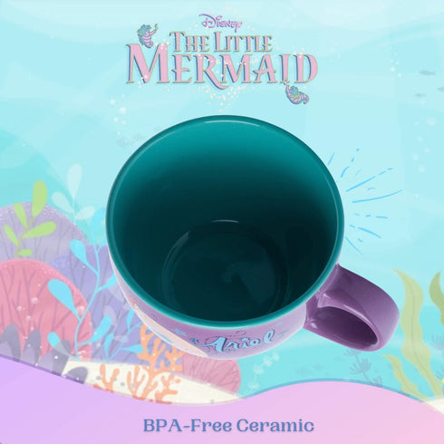 Silver Buffalo Disney Little Mermaid Ariel Moonlight Ceramic Soup Mug, 24 Ounces