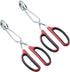 HINMAY Stainless Steel Scissor Tongs with Comfort-Grip Handle 10-Inch, Set of 2