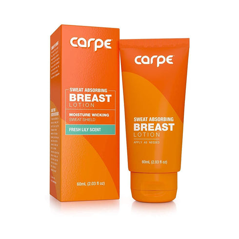 Carpe No-Sweat Breast - Helps Keep Your Breasts and Skin Folds Dry - Sweat Absorbing Lotion - Helps Control Under Breast Sweat - Great For Chafing and Stain Prevention