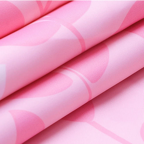 BAIHT HOME Pink Leaves Decor Soft Fabric Shower Curtain Water-Repellent Eco-Friendly Cute Polyester Fabric Bath Curtains, 72" X 72"