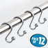 iDesign Axis Decorative Steel Shower Curtain Hooks - 2.91" x 0.5" x 2.11", Silver (Pack of 12)