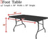 Obstal 5ft Stretch Spandex Table Cover for Standard Folding Tables - Universal Rectangular Fitted Tablecloth Protector for Wedding, Banquet and Party