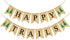 Amosfun HAPPY TRAILS Garland Swallowtail Banner Linen Flag Baby Birthday Decorative Bunting Supplies Party Garland for Festival Decorations