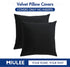 MIULEE Pack of 2 Velvet Pillow Covers Decorative Square Pillowcase Soft Solid Black Cushion Case for Sofa Bedroom Car 22 x 22 Inch 55 x 55 cm