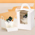 White Cupcake Boxes,50pcs Single Cupcake Carrier with Window Insert and Handle Kraft Pastry Containers Muffins Cupcake Carriers for Bakery Wrapping Party Favor Packing Treat Box