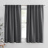 PONY DANCE Gray Blackout Curtains - Window Curtain Treatments Thermal Insulated Light Blocking Drapes Back Tab/Rod Pocket Short Curtain Panels for Bedroom & Kitchen, 42 W x 45 L, Grey, 1 Pair