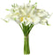 Mandy's 20pcs White Flowers Artificial Calla Lily Silk Flowers 13.4" for Home Kitchen & Wedding