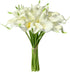 Mandy's 20pcs White Flowers Artificial Calla Lily Silk Flowers 13.4" for Home Kitchen & Wedding