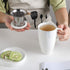 KOOV Porcelain Tea Cup with Infuser Basket and Lid, Teaware with Filter, 18 OZ (marble white)
