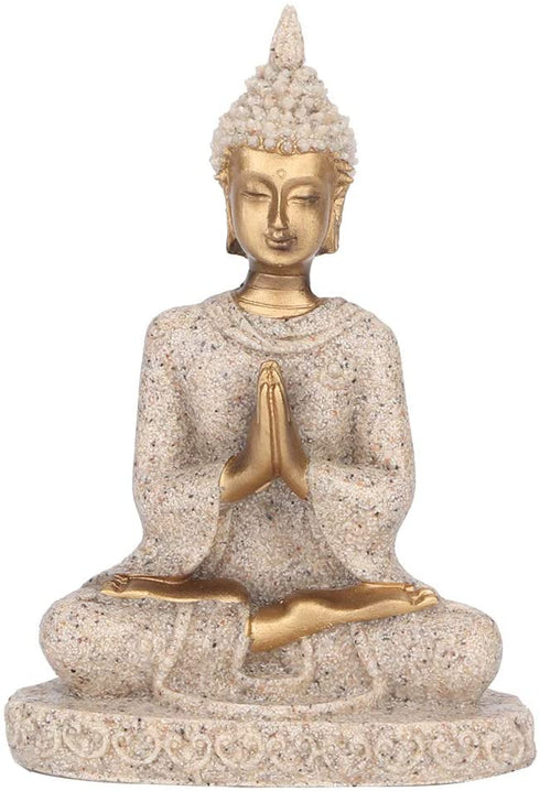 Buddha Statue Meditating Seated Carving Figurine Craft for Home Desktop Decoration Ornament