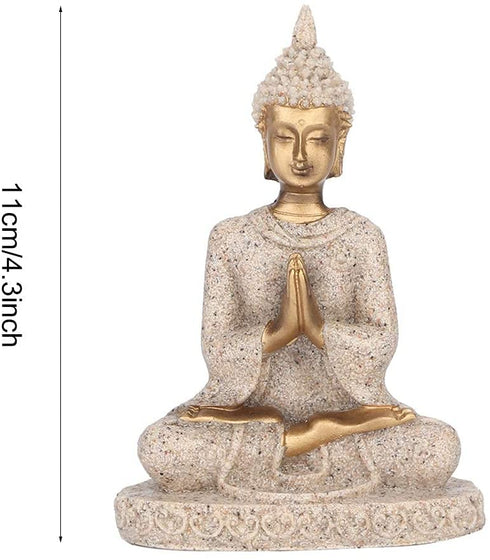 Buddha Statue Meditating Seated Carving Figurine Craft for Home Desktop Decoration Ornament
