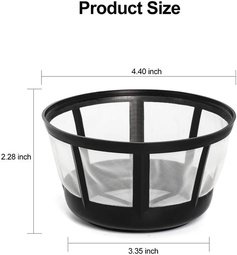 FIFOKICHO Reusable 8-12 Cup Basket Coffee Filter for Most Mr. Coffee and Black & Decker Regal and Procter Silex Coffee Makers BPA Free Dishwasher Safe ECO-Friendly 4 Packs