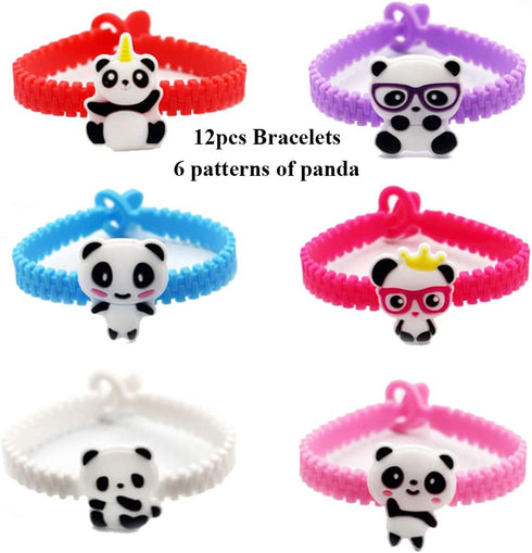 108Pcs Panda Party Supplies Favors Panda Keychains Rings Bracelets Panda Balloon Headbands Goodie Bags Stickers Toys Prizes Gift Carnivals for Kids Girls Panda Birthday Party Favor Supplies Goodie Bag Fillers