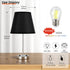 Innqoo Touch Control Table Lamp - Modern Black Nightstand Lamp with 2 AC Outlets, 3 Way Dimmable Small Bedside Lamp for Night Table Side Table End Table Coffee Table, Daylight LED Bulb Included