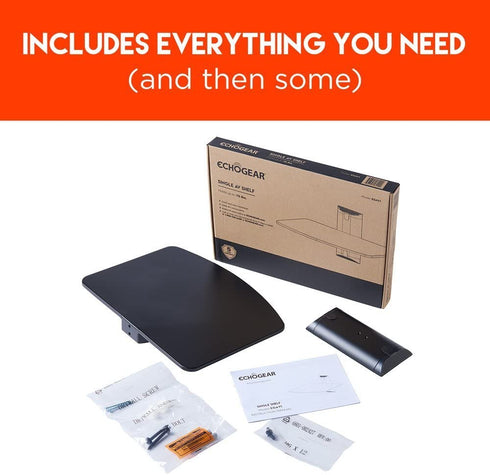 ECHOGEAR Wall Mount Shelf - Steel Floating Shelf Supports 15lbs of Streaming Devices, Gaming Consoles, and Cable Boxes - EGAV1