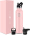 IRON °FLASK Sports Water Bottle - 24 Oz, 3 Lids (Straw Lid), Leak Proof, Vacuum Insulated Stainless Steel, Hot Cold, Double Walled, Thermo Mug, Standard Metal Canteen