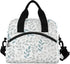 Grey Blue Leaves Lunch Bag with Shoulder Strap for Women Men Insulated Lunch Box Tote Bags Water-resistant Cooler Bag for Office Work Picnic Beach (11x7x9 Inch)