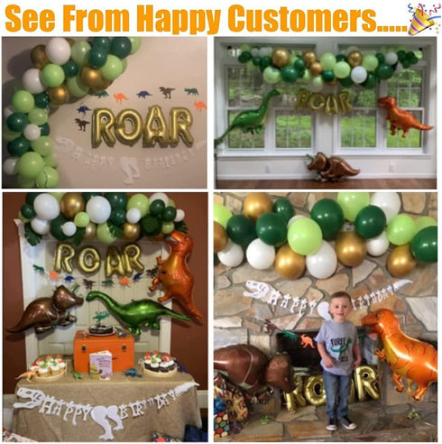 Dinosaur Party Decorations, Dinosaur Birthday Party Supplies for Boys Girls, Dino Party Decorations with Jurassic Park Themed, Godzilla T Rex Balloons, ROAR for Kids first, 2, 3, 4 year old (GOLD)