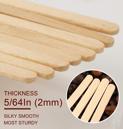 500 Pcs 7.5 Inch Paper Wrapped Coffee Stirrers, Individually Wrapped Coffee Stirrers, Wrapped Stir Sticks Disposable Wood Coffee Sticks for Coffee, Tea Gifts
