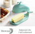DOWAN Whale Butter Dish, Cute Butter Dish, Funny Gifts for Mom Wife Friends, Fish Bone Cutting Measuring Lines and Tail Non-slip Design, Ideal Decor Gift for Birthday Wedding Housewarming, Turquoise