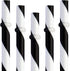 Dakoufish 12 Piece 9 Inch Reusable Plastic Thick Drinking Straws BPA Free Mason Jar Straws Big Stripe (9inch Black)